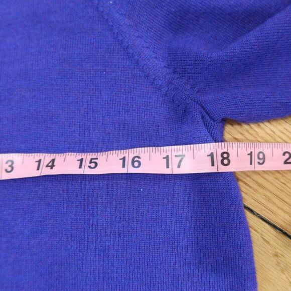 Eileen Fisher 100% Merino Wool Tunic sweater pullover blue cozy casual layer PM - Picture 11 of 13